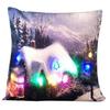 Led Vintage Cotton Linen Pillow Case With Color Changing Lights For Sofa And Couch Decor