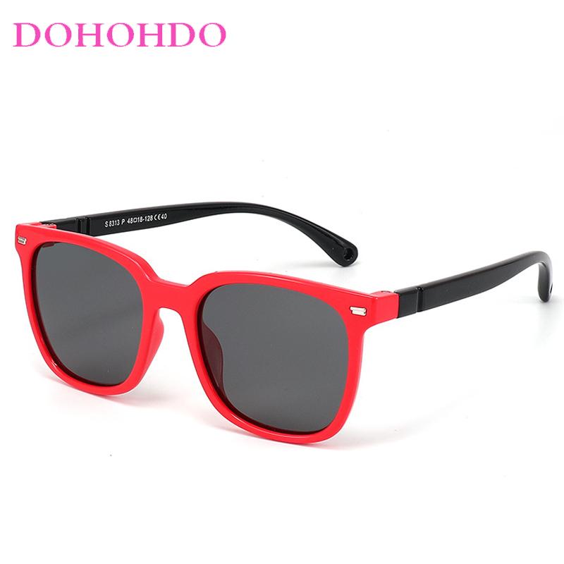 Kids Silicone Sunglasses Polarized 3-10 Years Square Flexile Boys Girls Shades Children TR90 Outdoor Travel Eyewear UV400