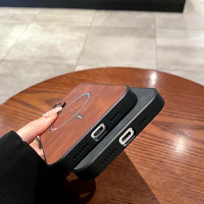 Luxury Magsafe Deer Cortex Phone Case For iPhone 16 15 14 13 12 11 Pro Max X XS XR Max Magnetic Bumper Cases Cover