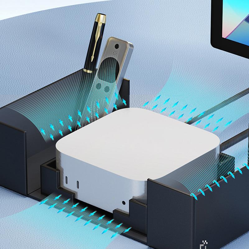 Защитный чехол для компьютера из искусственной кожи с крышкой и карманом для хранения, подставка-держатель для мини-ПК для Mac Mini M4 2024