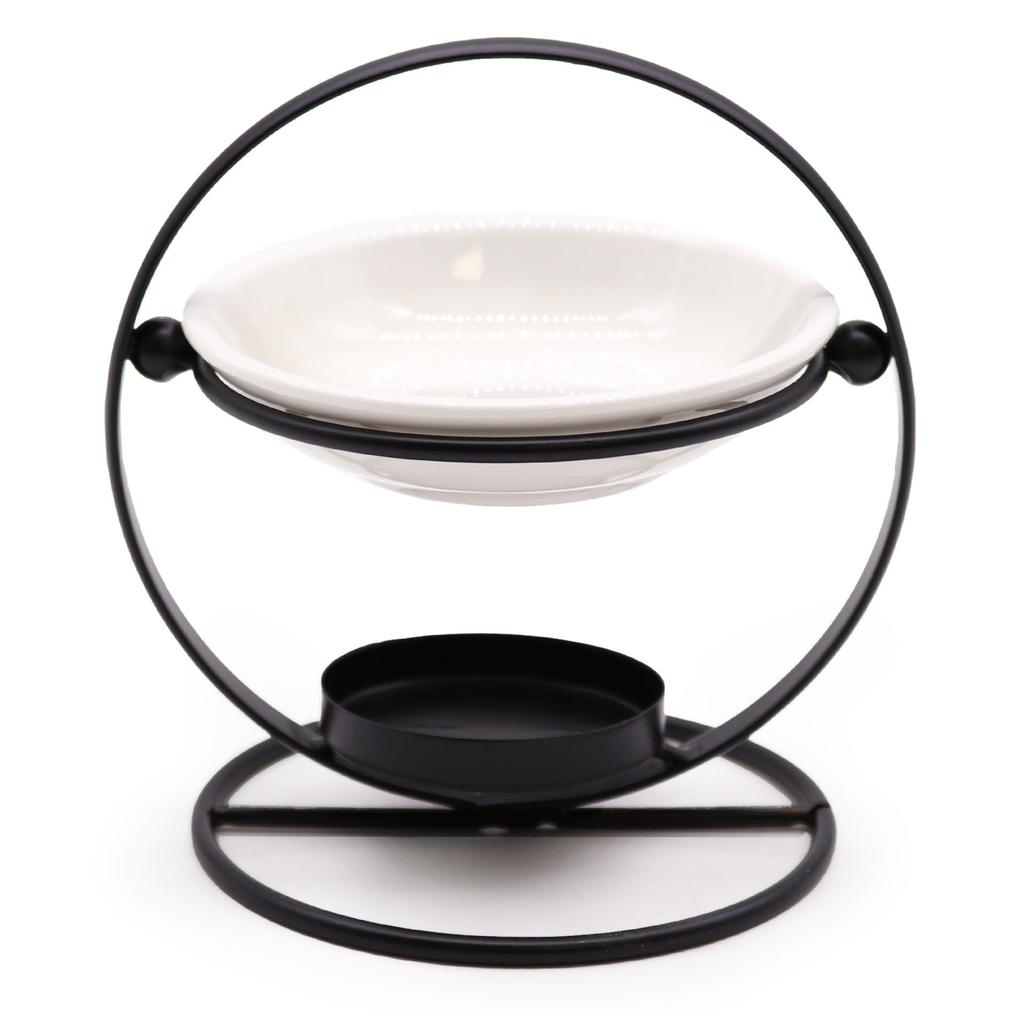 Oil Burner Ceramic and Metal Round Stand