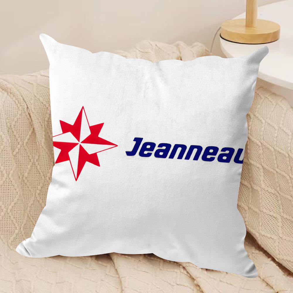 JJEANNEAUs Logo Cushion Cover Short plush Doublesided Print Square Throw Pillow Covers Sofa Home Cushion Decor