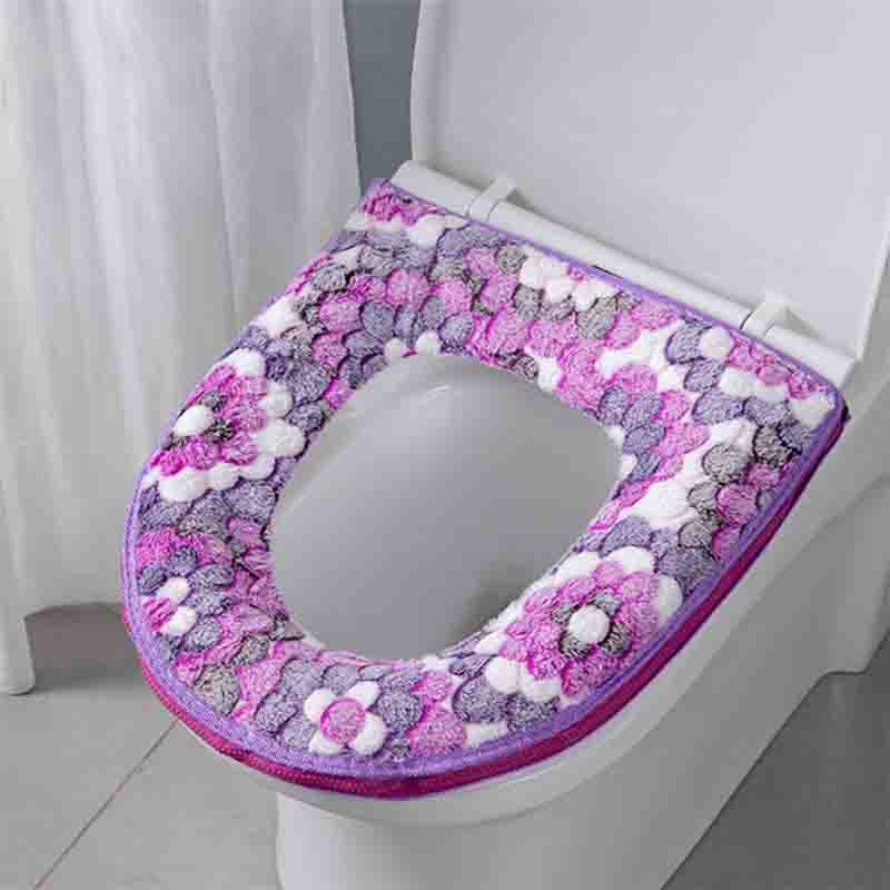 4 цвета, домашняя плюшевая подушка, аксессуары для ванной комнаты, чехол для сиденья для унитаза, утолщенный удобный коврик