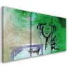Three Piece Picture Canvas Print Woman Abstraction Green