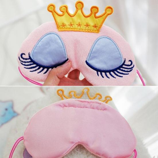 Cute Embroidered Patterns Crown Blindfold Plush 16 Cm 1 Pc