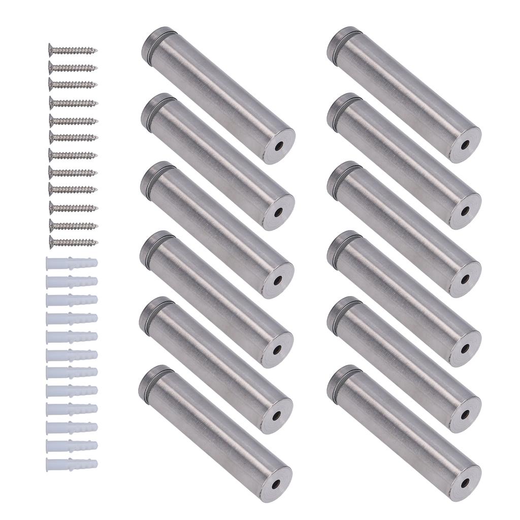 12 Set Stainless Steel Standoff Screws 19x80mm Advertising Screws Mounting Hardware for Hanging Acrylic Picture Frame