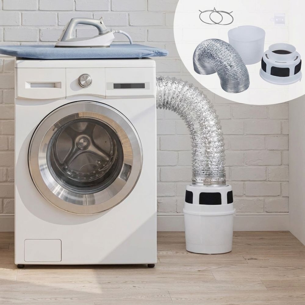 3 in 1 Dryer Lint Trap Kit with Vent Hose Flexible Washer Exhaust Duct Collector Dryer Ventilation