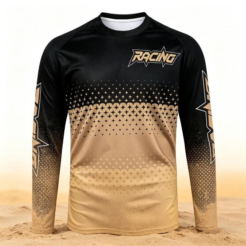 Men's Long Sleeve T-Shirt Off-Road Motorcycle Cycling Jersey M-T-B Outdoor Sports Fitness Climbing Fishing Top Loose Clothes