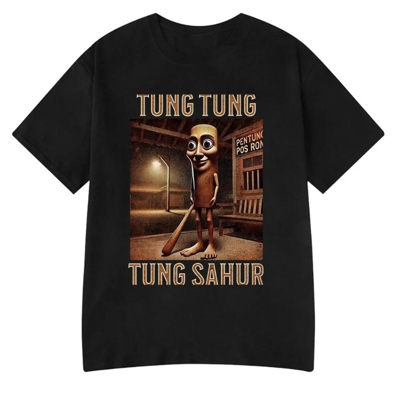 Unisex Summer T Shirt Italian Brainrot Tralalero Tralala Tung Tung Tung Sahur Bombardiro Crocodilo Funny Meme T-Shirt Women Tees Y2k Tops