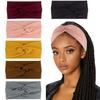 Перекрещенная повязка на голову для йоги женская однотонная аксессуар для волос эластичная хлопковая нить повязка для волос широкий край модный аксессуар для волос