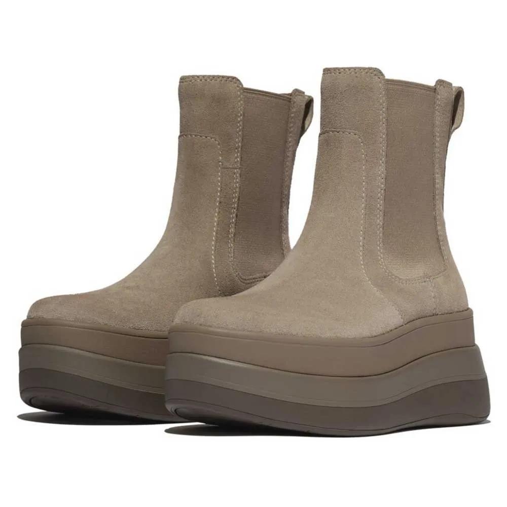 Fitflop F-Mode Stack Suede Chelsea Booties