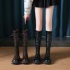 2024 Autumn New Chelsea Long Boots Black Thick Bottom Plush Slimming Boots Long Barrel Knight Boots Women's
