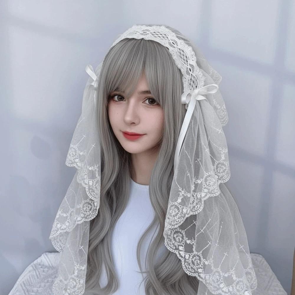 Black / White Lace Bow Hair Band Gothic Style Lolita Girls Headband Lolita Headwear Party
