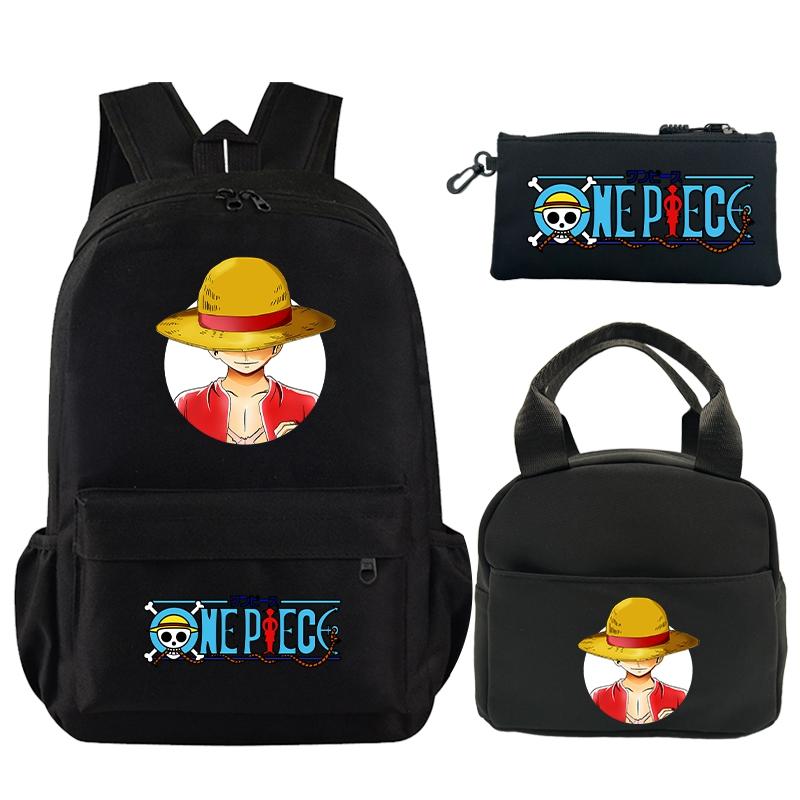 3 шт./компл. рюкзак, цельный рюкзак с принтом в стиле аниме, сумка для обеда, пенал для подростков, детский школьный рюкзак для девочек и мальчиков