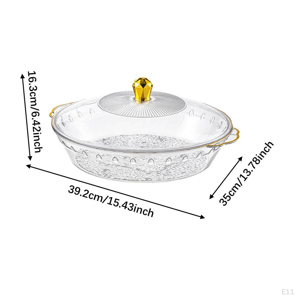 Fruit Bowl with Lid Decorative Dish Container Multipurpose Dessert Tray Food Serving