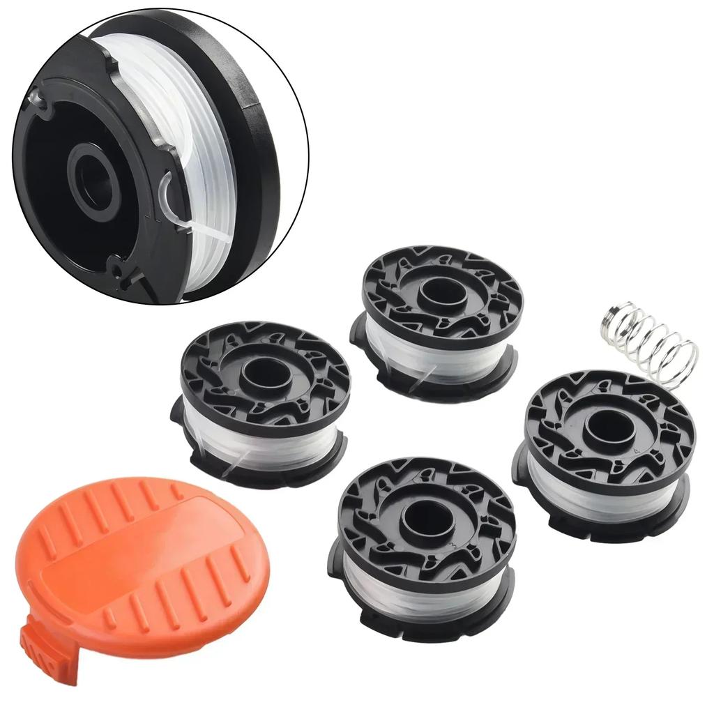 Замена на 4 катушки для триммера с пружиной и колпачком для триммера Black and Decker, включая GH600 NST2118 и другие