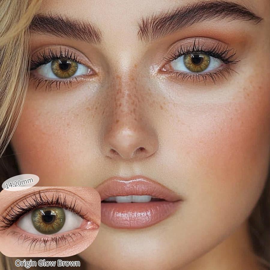 FreshLady 1 пара 2 шт. 14,20 мм Ежегодные одноразовые цветные контактные линзы, Натуральные коричневые/синие/зеленые цвета, подходят для макияжа/ежедневной жизни