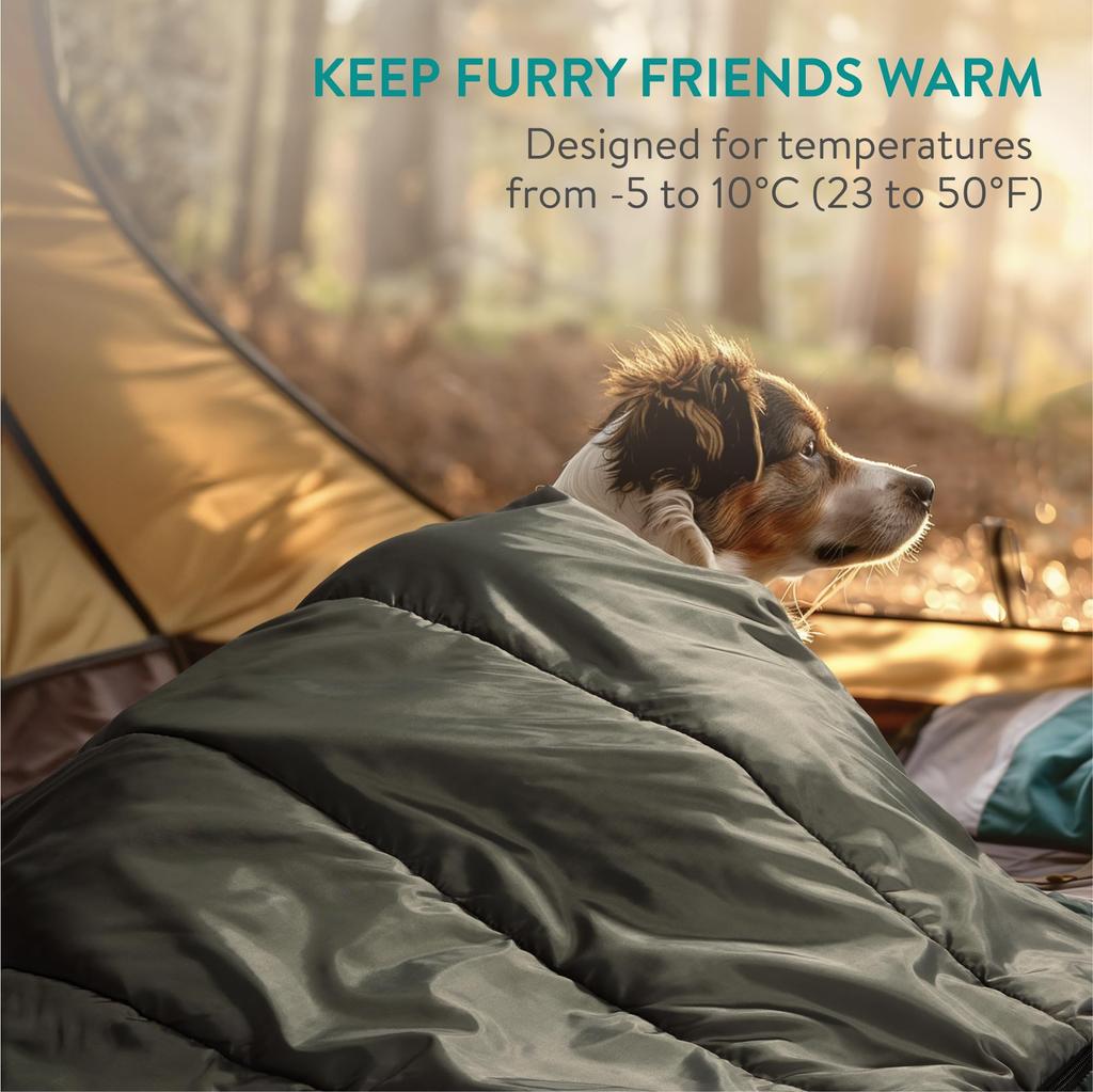 Navaris Собака Спит 100см Складная Кровать для Собак и Подходит для Наружных Температур от до Мешок, Диаметр, Зеленый, Кошки, Кемпинг, 10°C -5°C