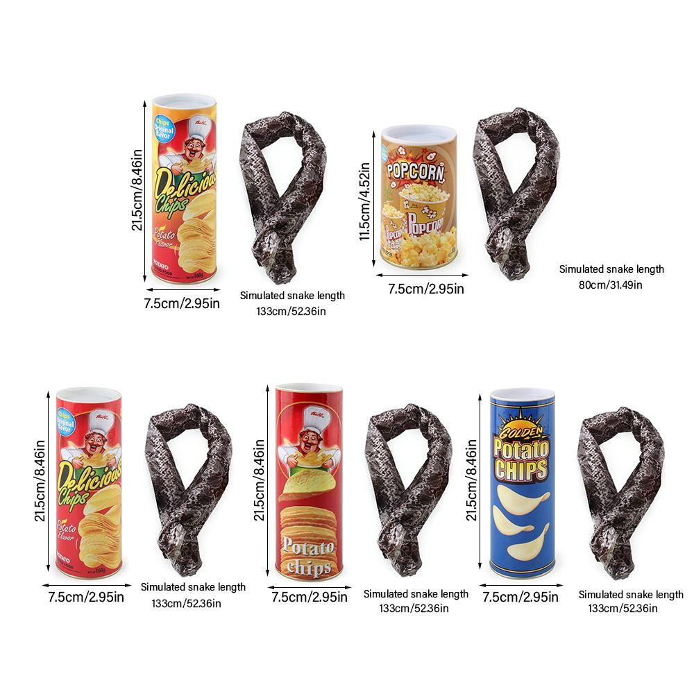 Fun Toys April's Fool Day Snake Tricks Chips Cans Snake Novelty Funny Toy Magic Potato Chips Cans