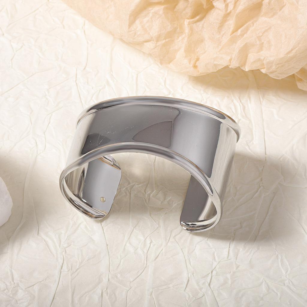 Fashionable and Simple InS-style Light Luxury Design Sense Arc-shaped Metal Opening Geometric Ring Cold Style Bracelet