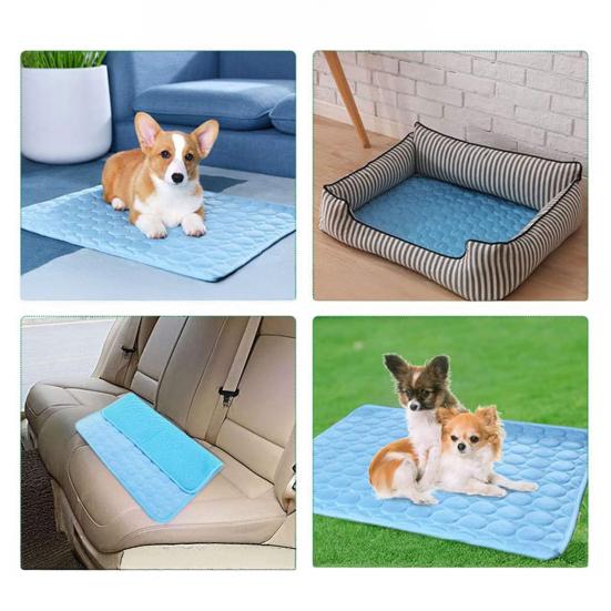 Охлаждающий коврик для собак Портативный Моющийся Коврик из ледяного шелка для домашних животных для Собак Кошек Нескользящее Летнее Самоохлаждающееся Одеяло для Использования в Помещении и на Улице