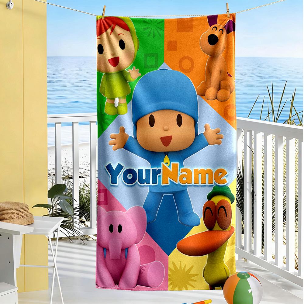 Pocoyo Customized Name Beach Towel Super Soft Microfiber Quickdry Fabric