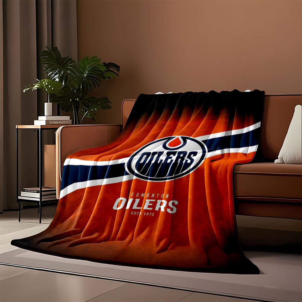 Edmonton Oilers Logo Blanket print blanket soft and cozy perfect for the living room bed sofa or a nap,gift