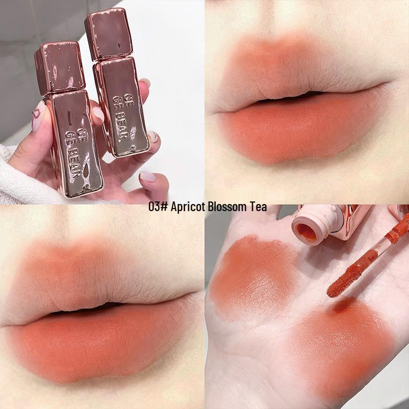 GegeBear Бархатная Матовая Помада-Грязь для Губ в Оттенке Pink Tender: Высокопигментированный, увеличивающий объем и стойкий матовый блеск для губ для весенне-летнего сезона.