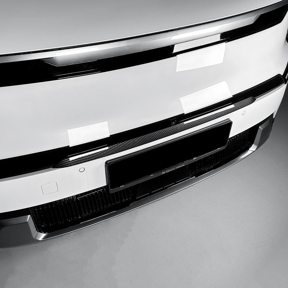Для Kia EV9 4 шт. Автомобильные Декоративные Полосы из Углеродного Волокна и Пиано-Черного Пластика на Передний Бампер Снаружи Молдинги LHD RHD