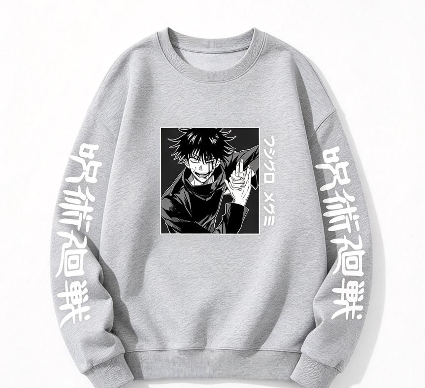 Jujutsu Kaisen Inspired Megumi Fushiguro Anime Portrait Japanese Manga Print Hoodie Men Women Trendy Pullover Sweatshirt 2026