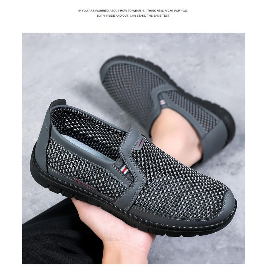 Men's Summer Mesh Shoes, Polyurethane Lightweight Oversized Cloth Shoes