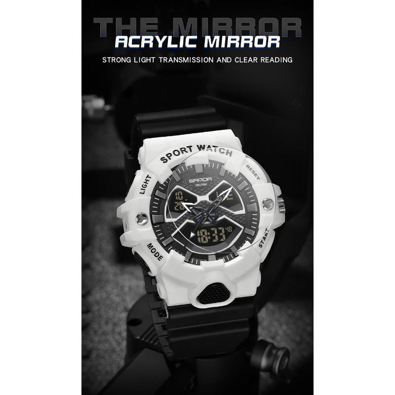 SANDA New Electronic Watch Multifunctional Outdoor Sports Waterproof Men's Watch Simple Creative Watch