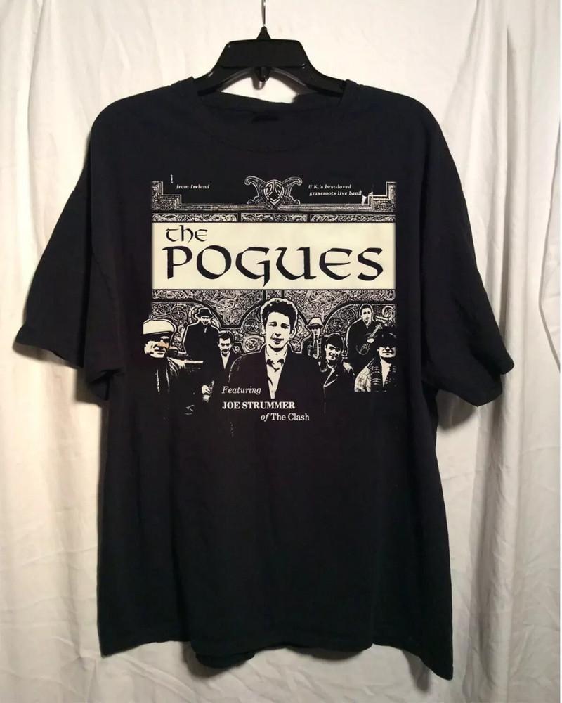 Retro The Pogues Band Tour Featuring The Clash T Shirt S-5XL Cotton Black TR572 Unisex T-Shirt