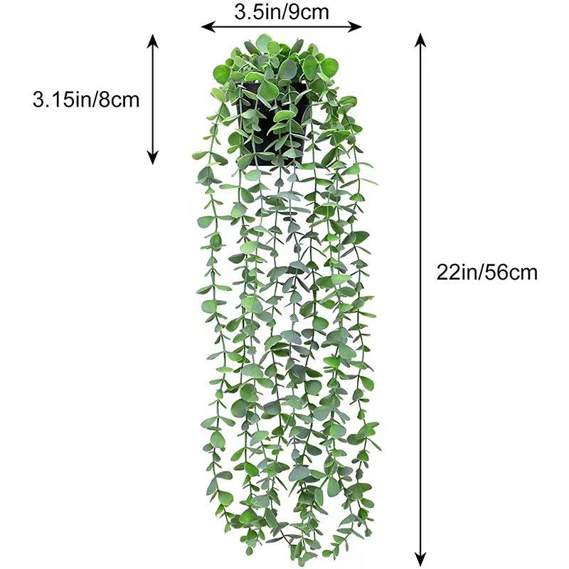 Datura Eucalyptus Faux Hanging Plants: Indoor Wall Decor