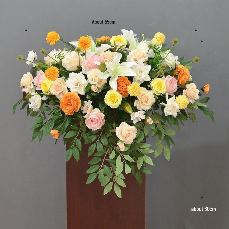 Luxury Business Podium Stand with Artificial Flower Decoration: Perfect for Speeches or Kindergarten Events