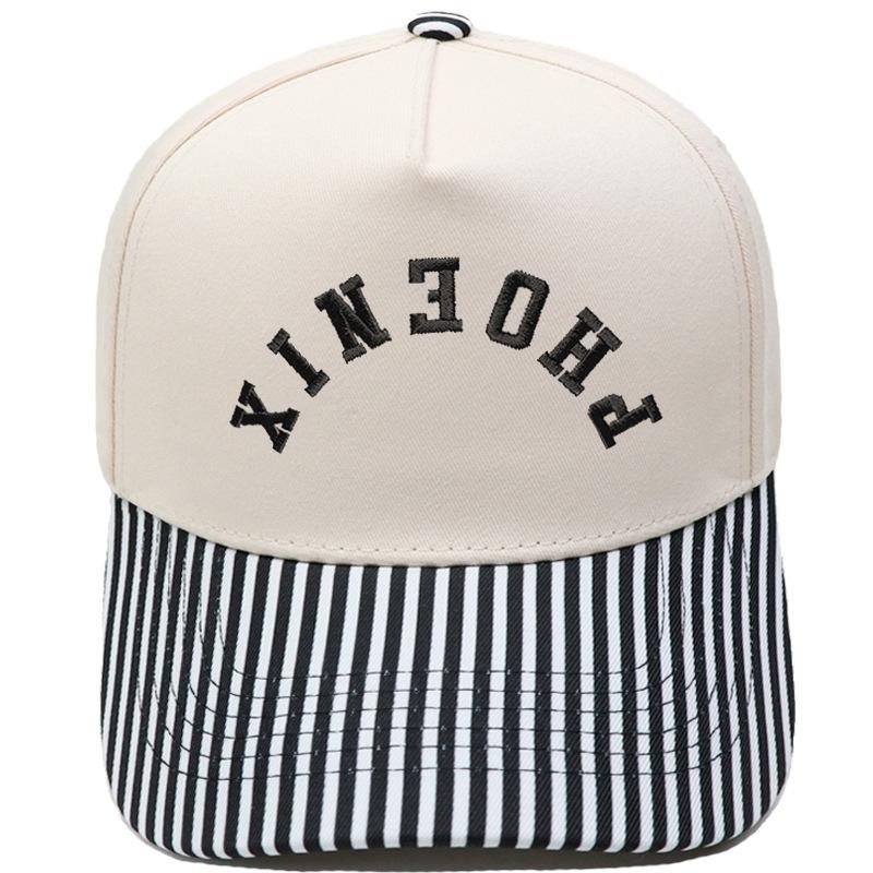 PHOENIX truck driver hat inverted embroidery retro striped color matching baseball cap European and American men's and women's casual