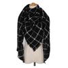 Женский треугольный зимний большой шарф Теплый уютный оверсайз клетчатый платок-шаль-накидка
