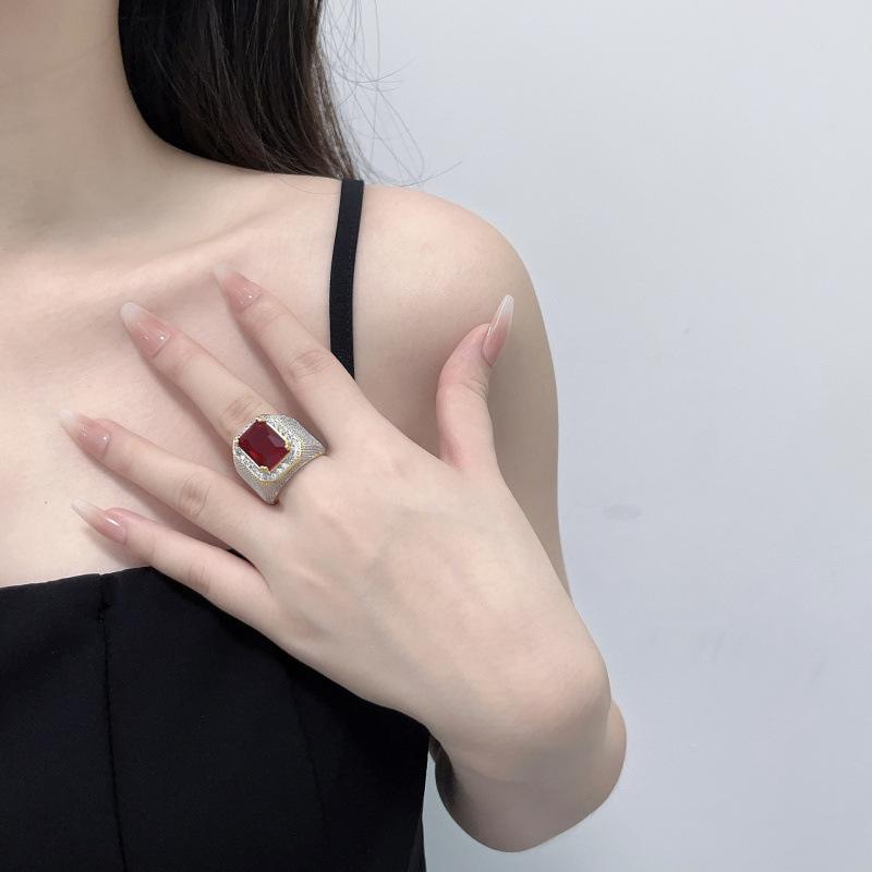 Хип-хоп стиль цирконовое кольцо, роскошное личностное изумрудное мужское и женское кольцо ювелирные изделия партия