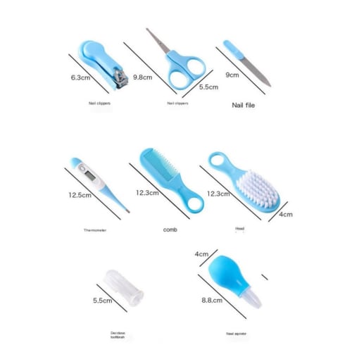 Набор детских кусачек для ногтей Laxewzul, набор для ухода за ребенком из 8 предметов включает пилочку для ногтей, кусачки, ножницы, расческу для волос, средства для ухода за носом, ушами и ногтями для новорожденных, пинцет