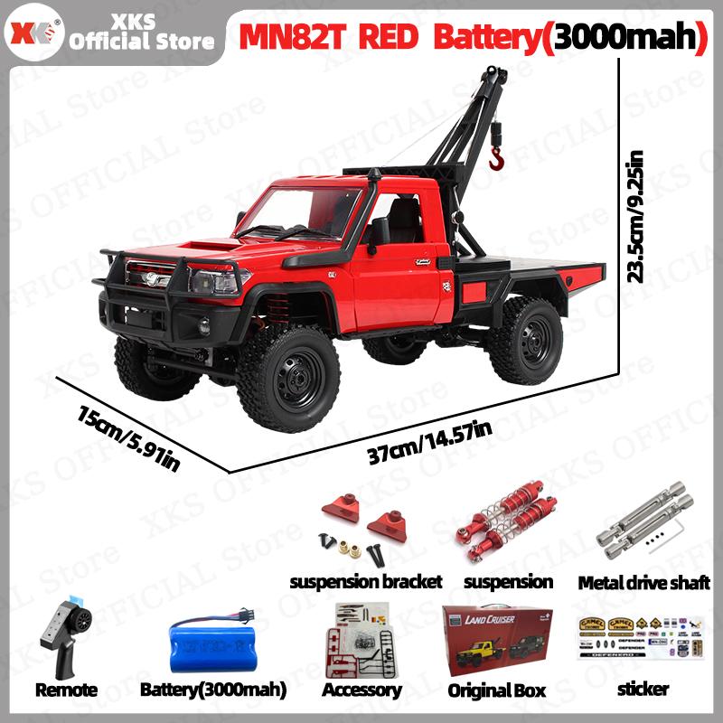 Xks Mn82T Lc79 1:Радиоуправляемая машина масштаба 1/12 4WD 2.4G с дистанционным управлением, пикап с краном - Внедорожная игрушка для лазания для детей, рождественский подарок