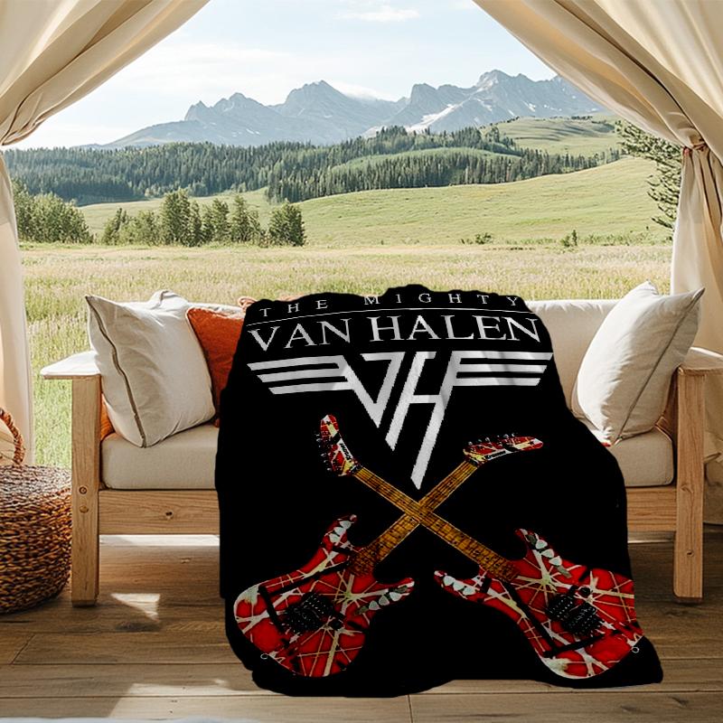 Van Halen Rocks Print Flannel Blanket, Soft Warm Lightweight Throw Blanket for living Room,Sofa Bed Camping office