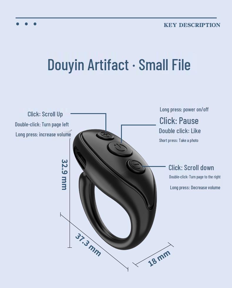 Bluetooth-пульт Douyin для телефона: Беспроводной пульт дистанционного управления с зарядным кейсом для коротких видео, прямых трансляций и перелистывания страниц.