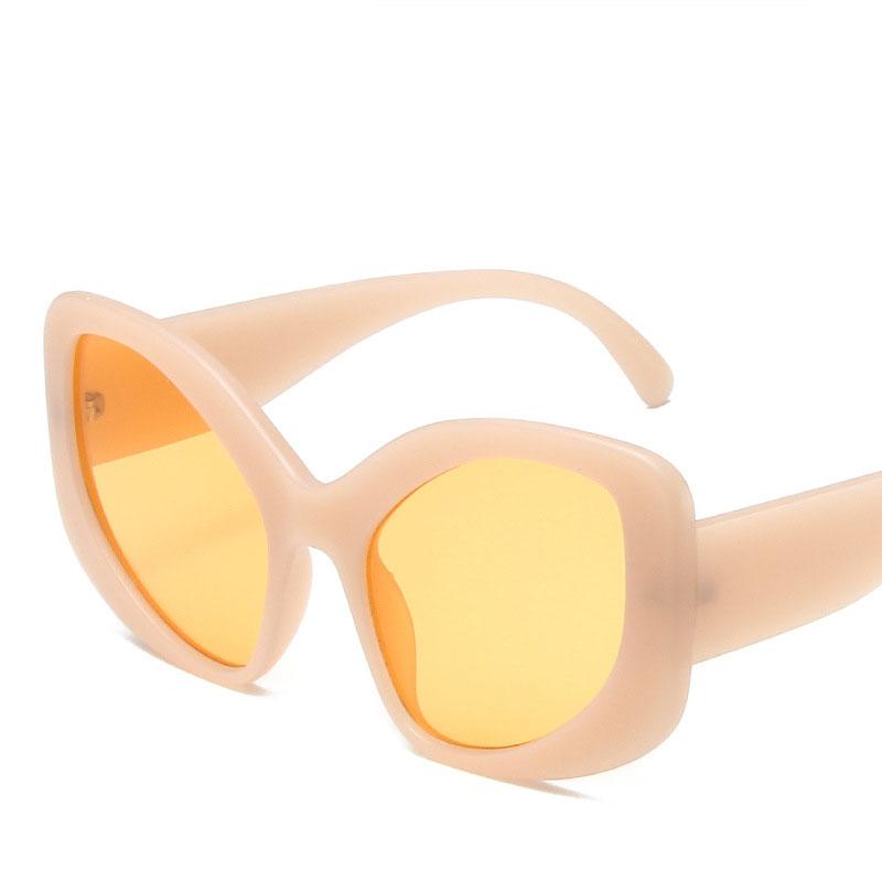 Неполяризованные большие солнцезащитные очки для женщин, модные овальные футуристические массивные солнцезащитные очки в стиле Y2k, изогнутые округлые очки