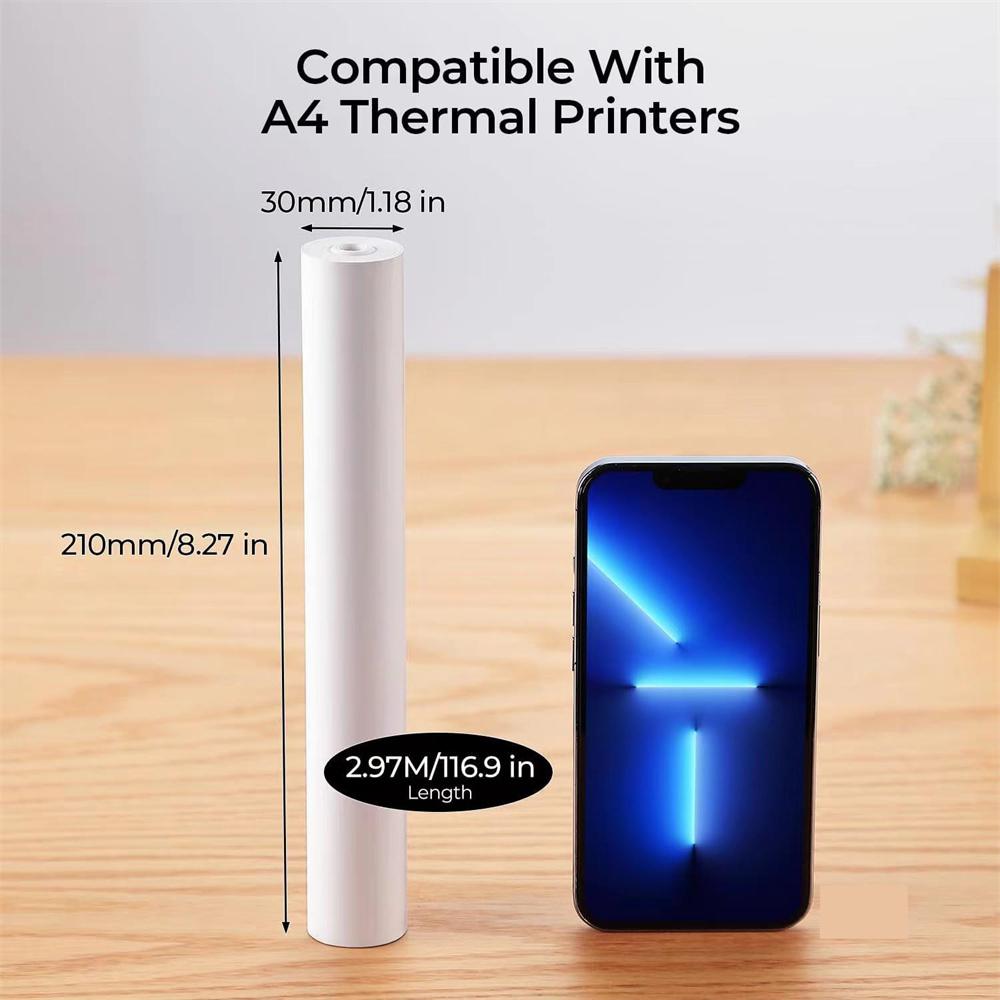 Портативный принтер A4, рулон сложенной бумаги, USB Bluetooth, термопринтер для документов, поддержка тату-наклеек, офисных домашних заданий