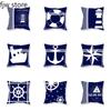 Nautical Series Pillowcase Blue Mediterranean Cushion Cover Sofa Chair Car Office Decoration Ornament Home  45x45cm