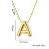 Stainless Steel Gold Color Chunky Alphabet Balloon Bubble Initial Letter Pendant Necklace for Women Charm Necklace Jewelry Gift
