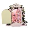 Openable Mini Wooden Ghost Door Figurine Rose Bow Welcome Ghost Door Craft Decor  Home Decor