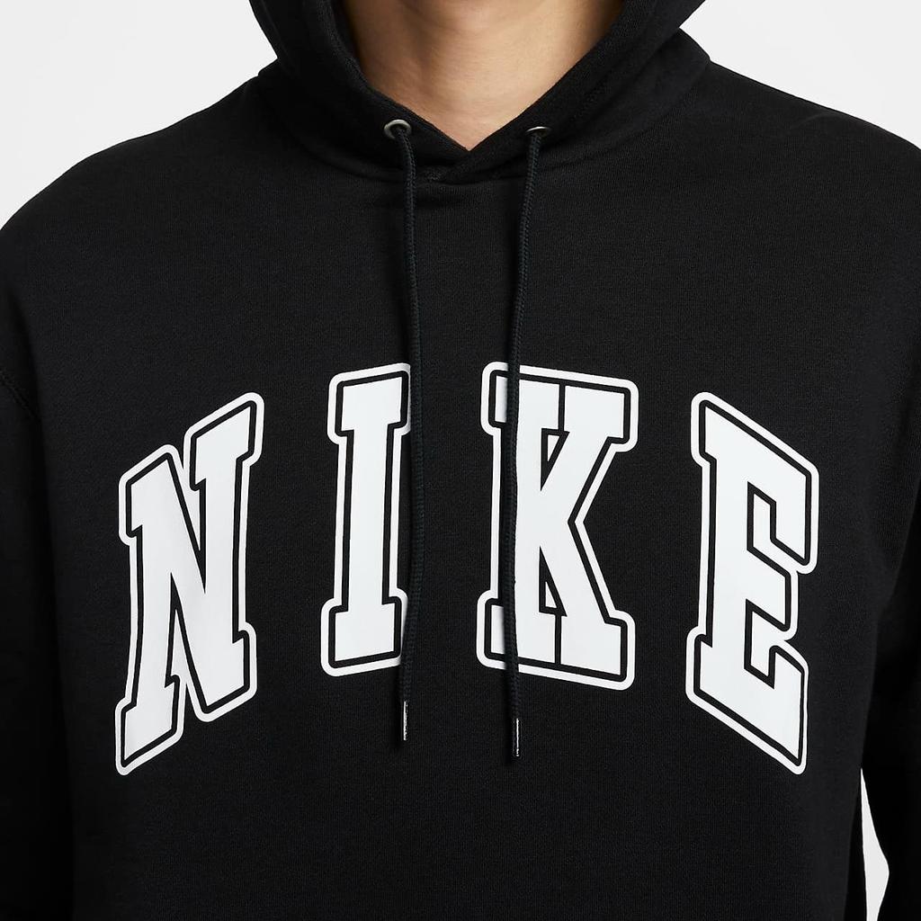 Nike Клубная мода Универсальная Повседневная Толстовка с капюшоном из флиса Мужские Худи Черный Белый FZ0872-010