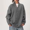 Unisex Retro Irregular V-Neck Cardigan: Autumn/Winter Knitted Sweater