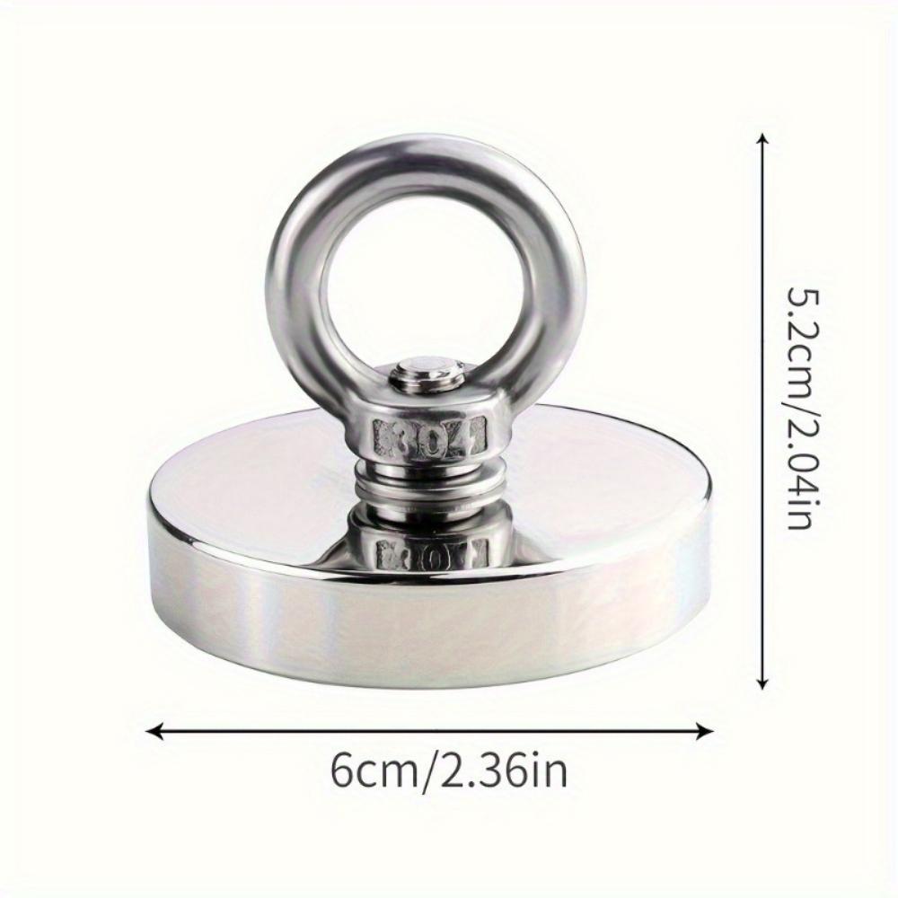 Суперсильный неодимовый рыболовный магнитный крючок N52, сверхмощный редкоземельный магнит с рым-болтом с потайным отверстием, спасательный магнит 48-60 мм